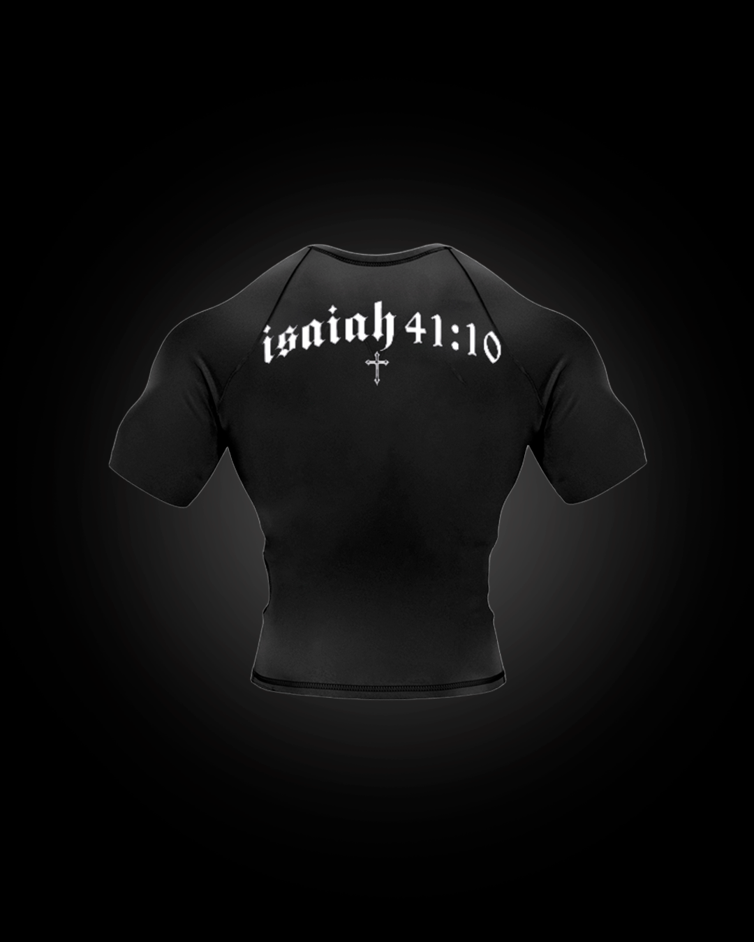 Camiseta de Compressão Preta - Isaiah 41:10