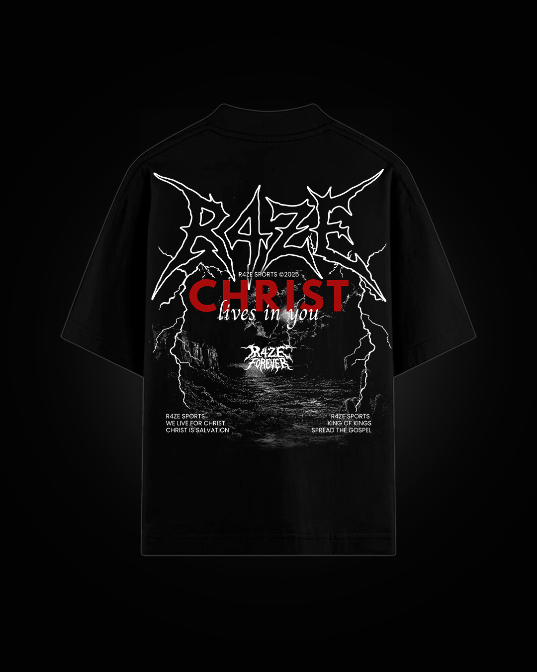 Camiseta Oversized Preta - RAYS OF GOD