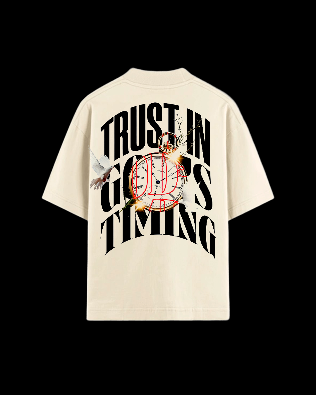 Camiseta Oversized Branca - GOD´S TIMING