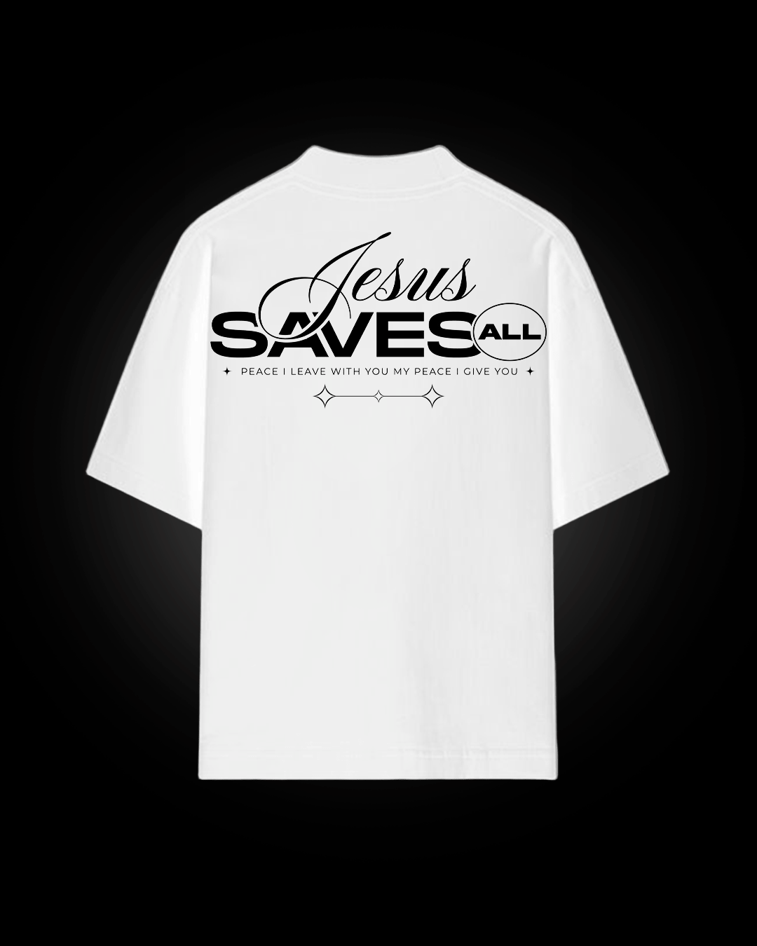 Camiseta Oversized Branca - Jesus Saves All