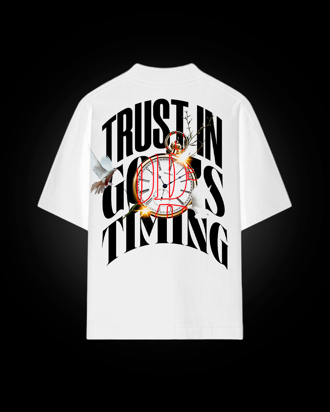 Camiseta Oversized Branca - GOD´S TIMING