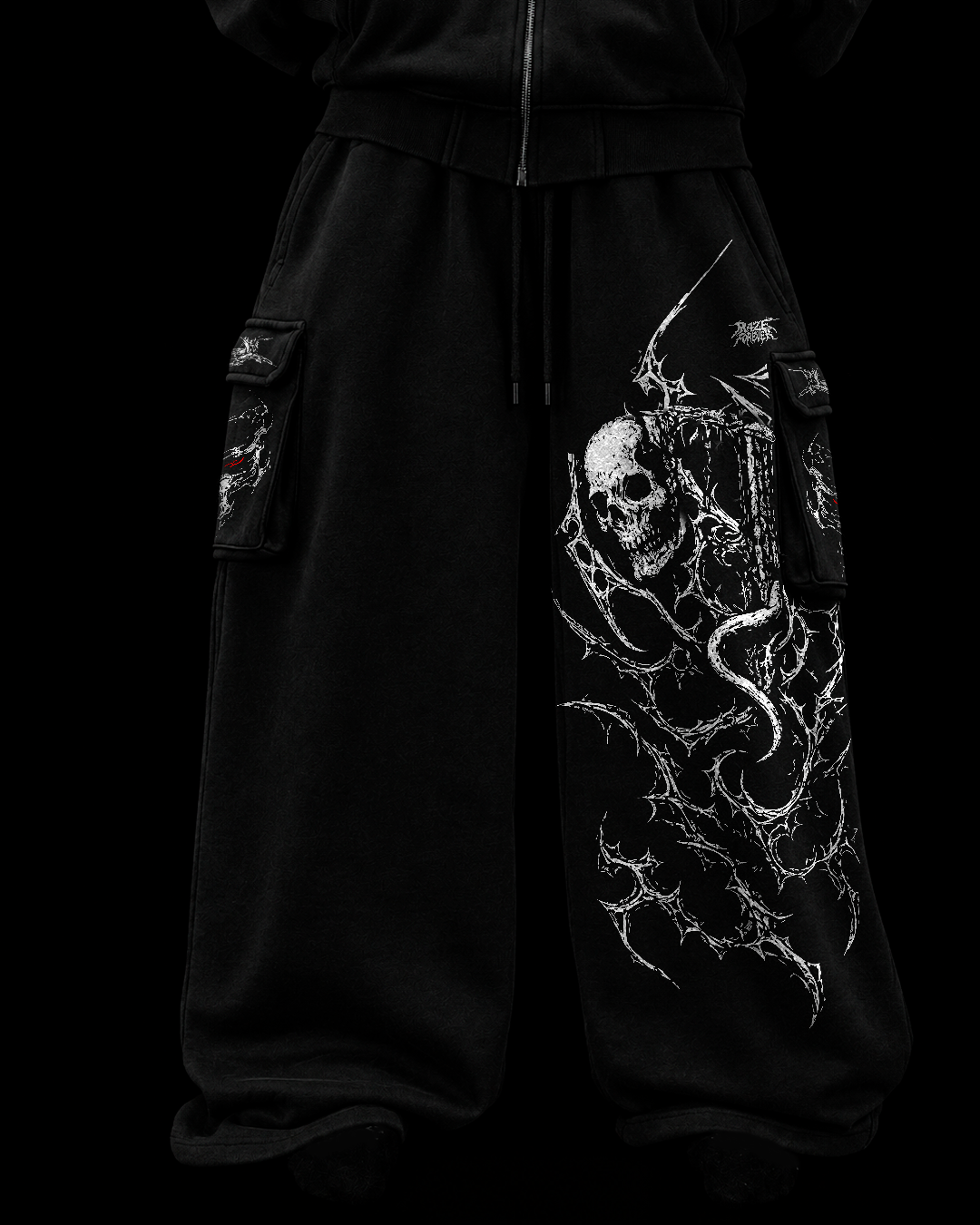 Midnight Baggy Cargo Moletom Preto