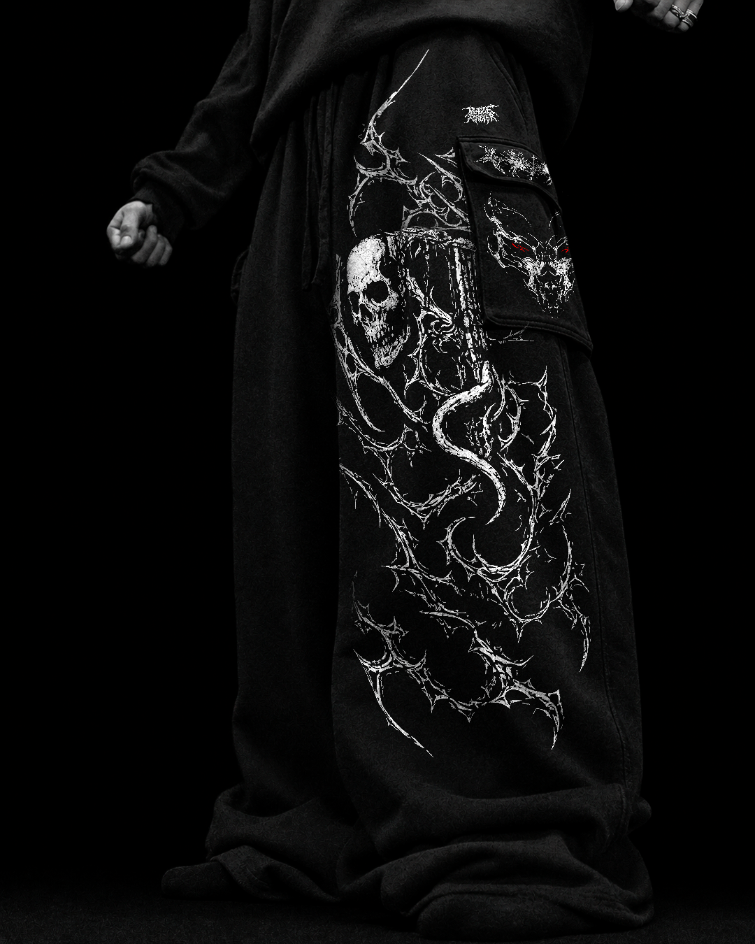 Midnight Baggy Cargo Moletom Preto