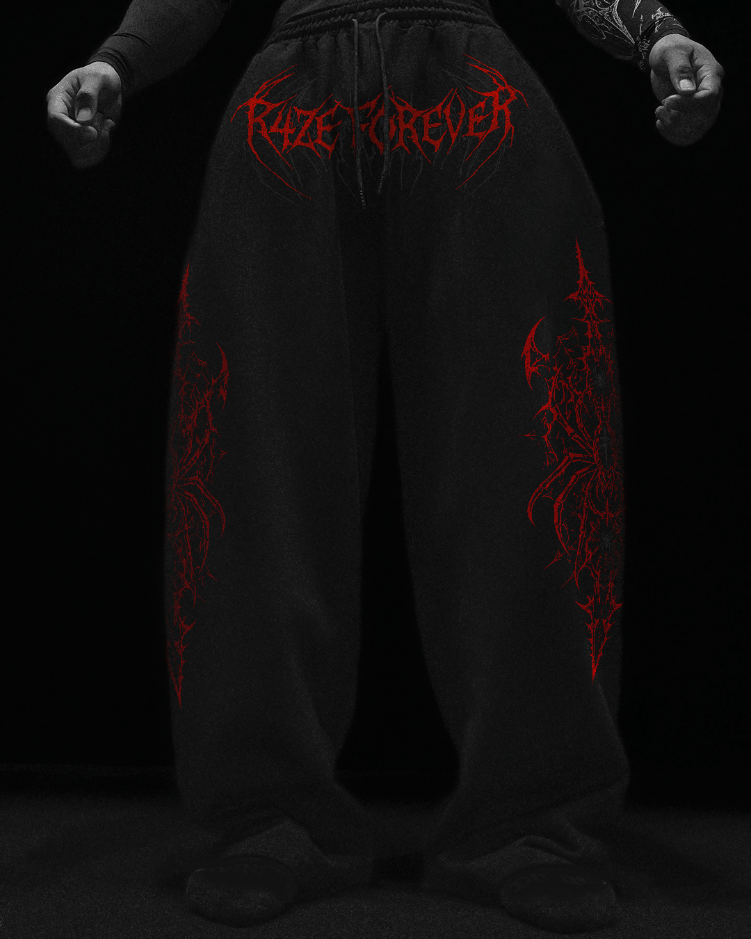Spider Form Baggy Moletom Preto & Vermelho