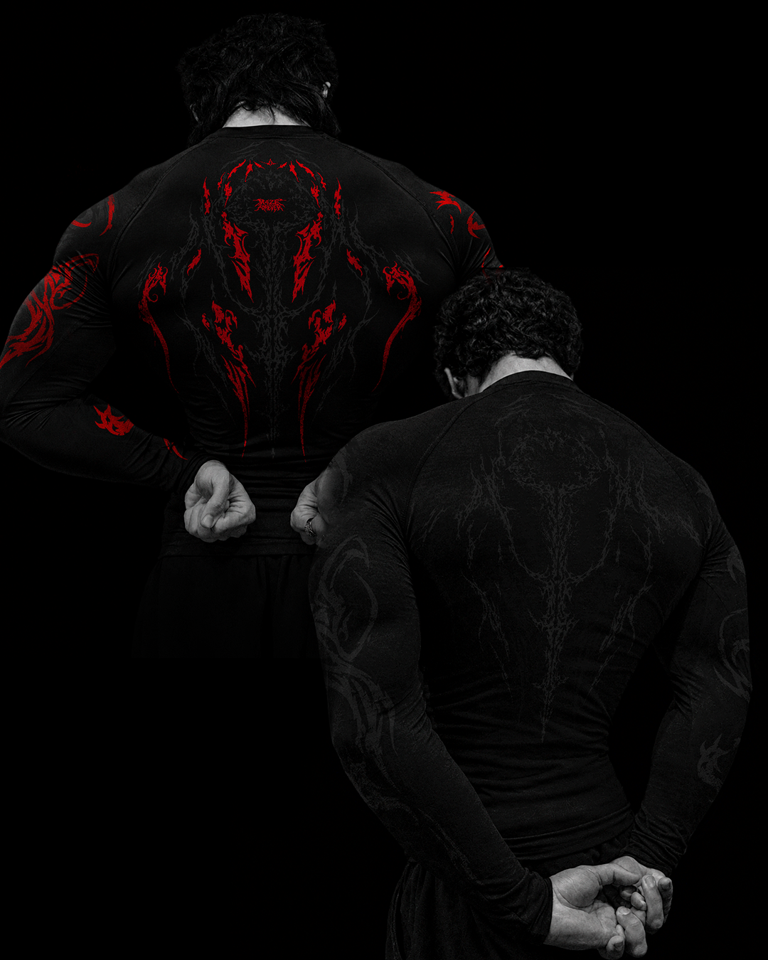 DarkWrise Combo Compressão Longa Preto & Vermelho