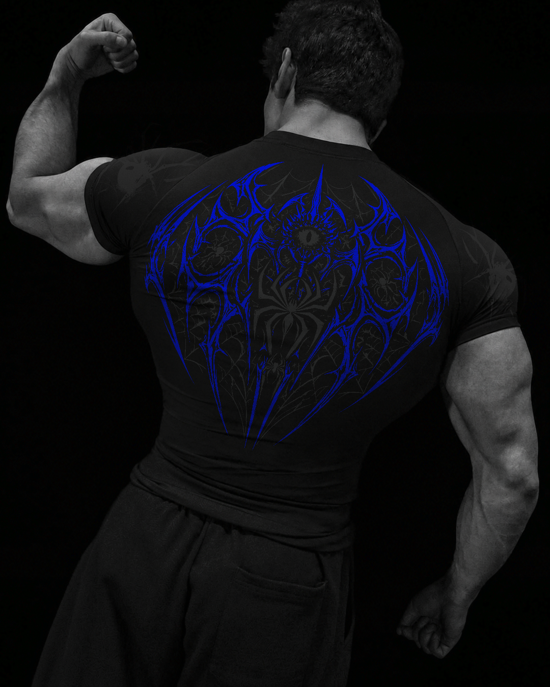 Arachnid Tee Compressão Preto & Azul