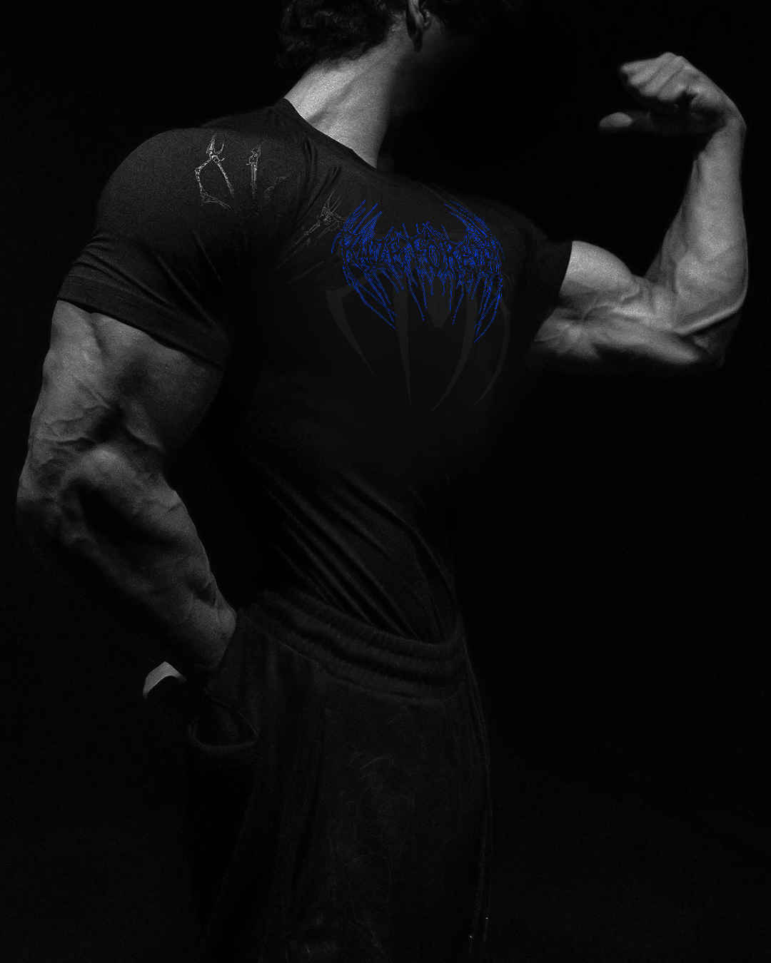 Arachnid Tee Compressão Preto & Azul