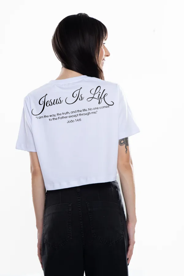 Cropped Branco - Jesus Is Life