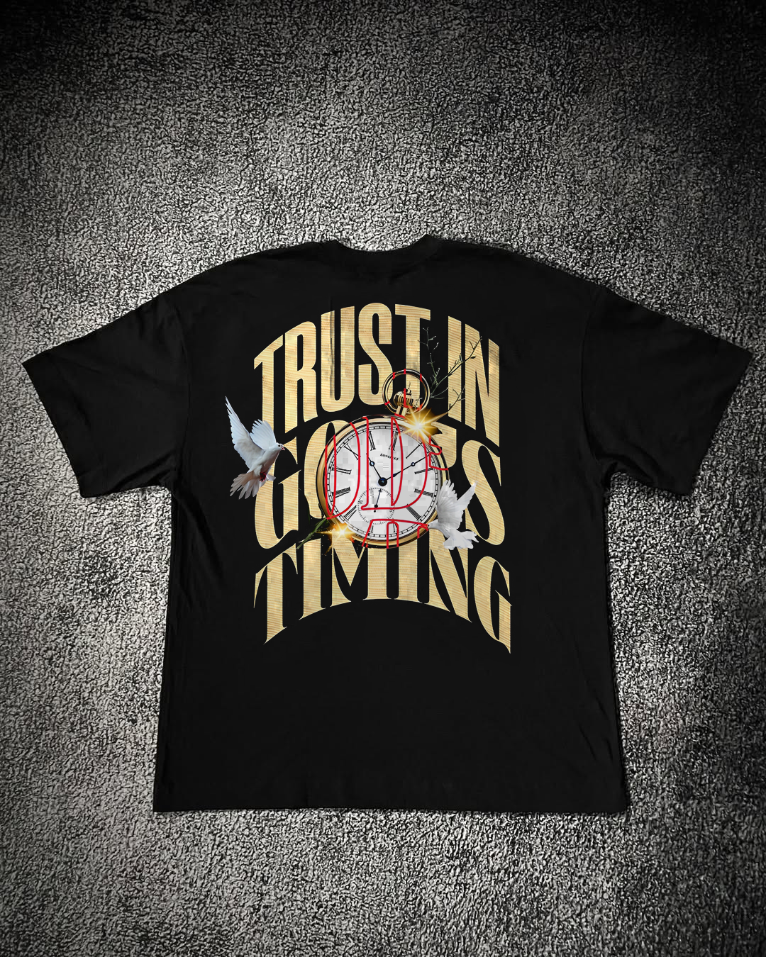 Camiseta Oversized Preta - GOD´S TIMING