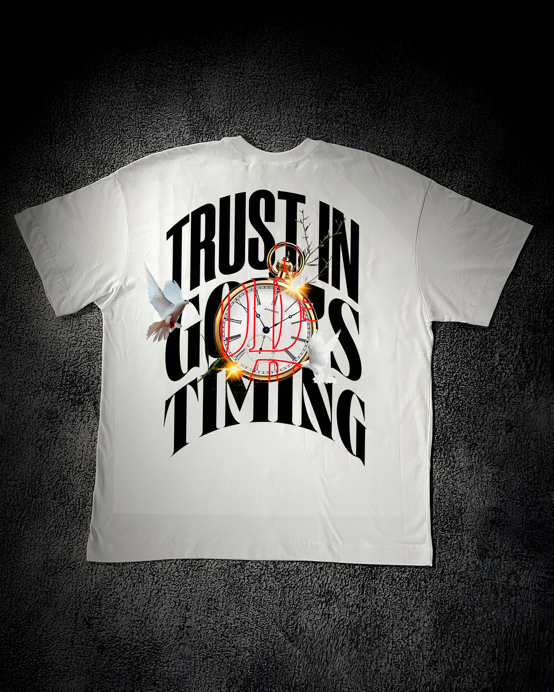 Camiseta Oversized Branca - GOD´S TIMING