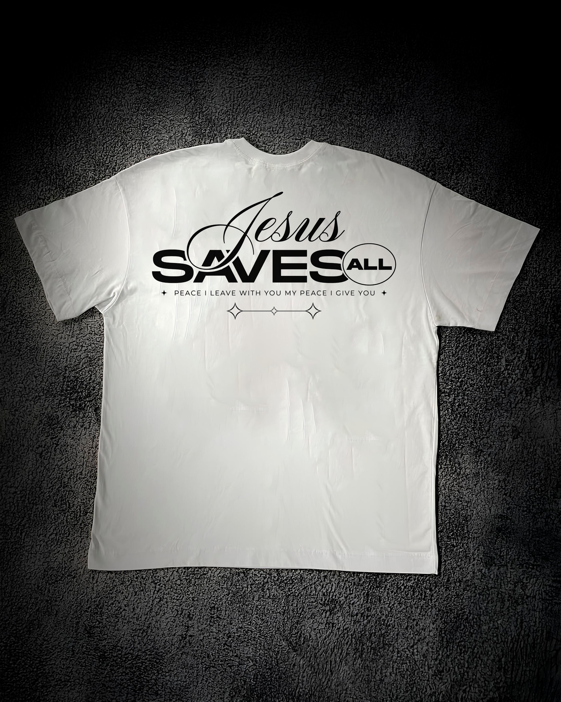 Camiseta Oversized Branca - Jesus Saves All