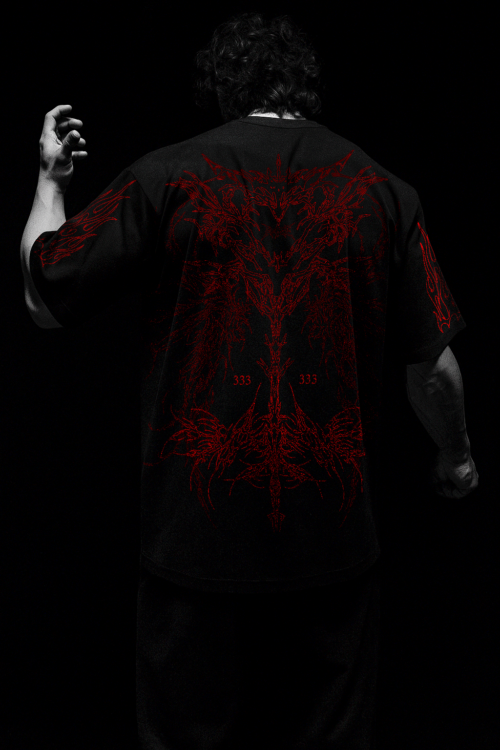 333 Ascended Oversized Black & Red