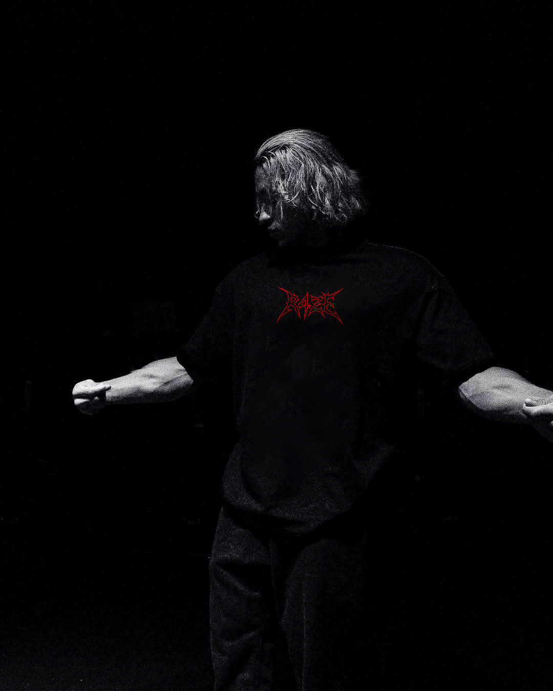 Oversized Tombfall Preto & Vermelho