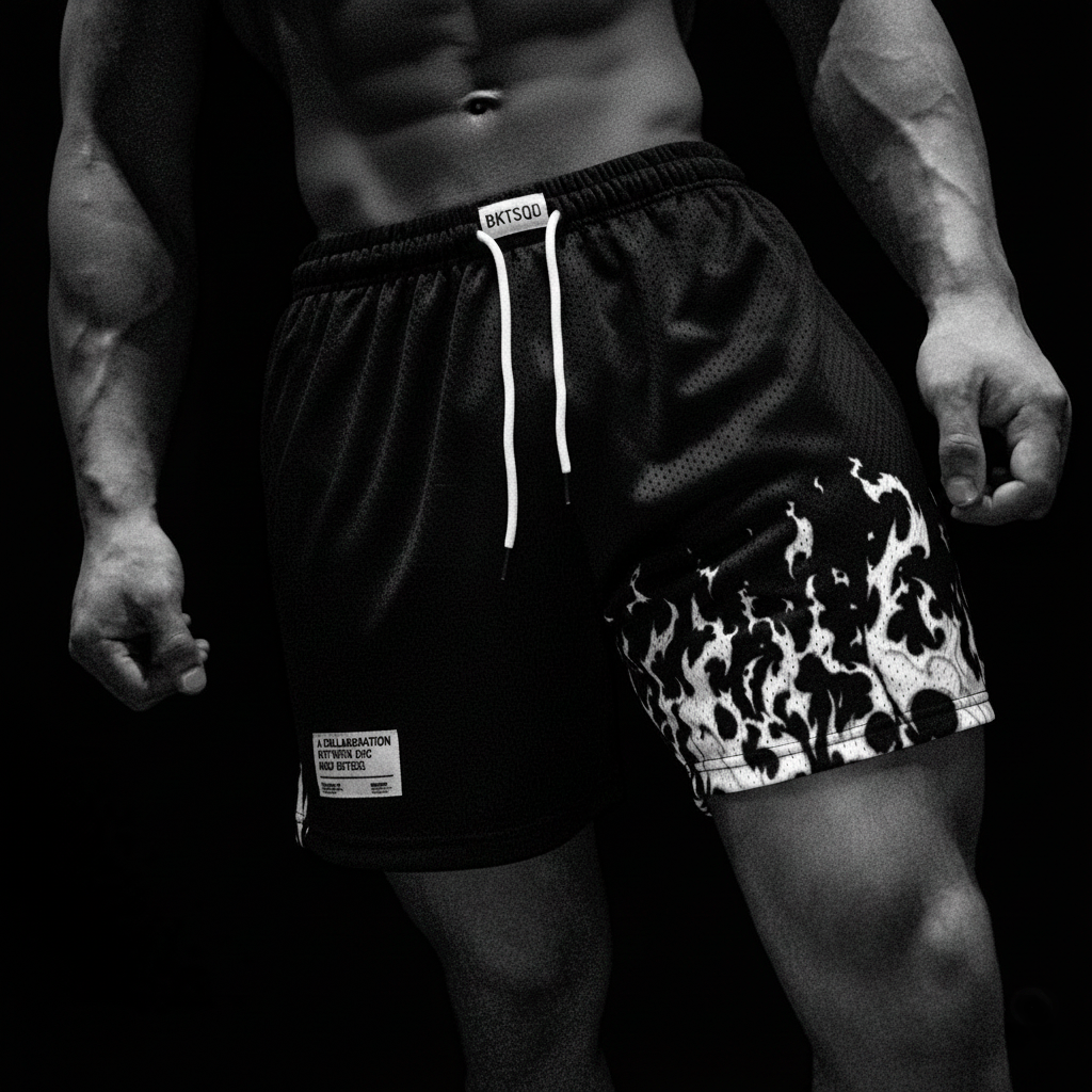 Flame Short Masculino Preto & Branco