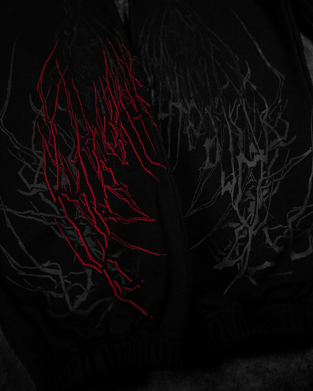 Darkshadow Calça de Moletom Preto & Vermelho