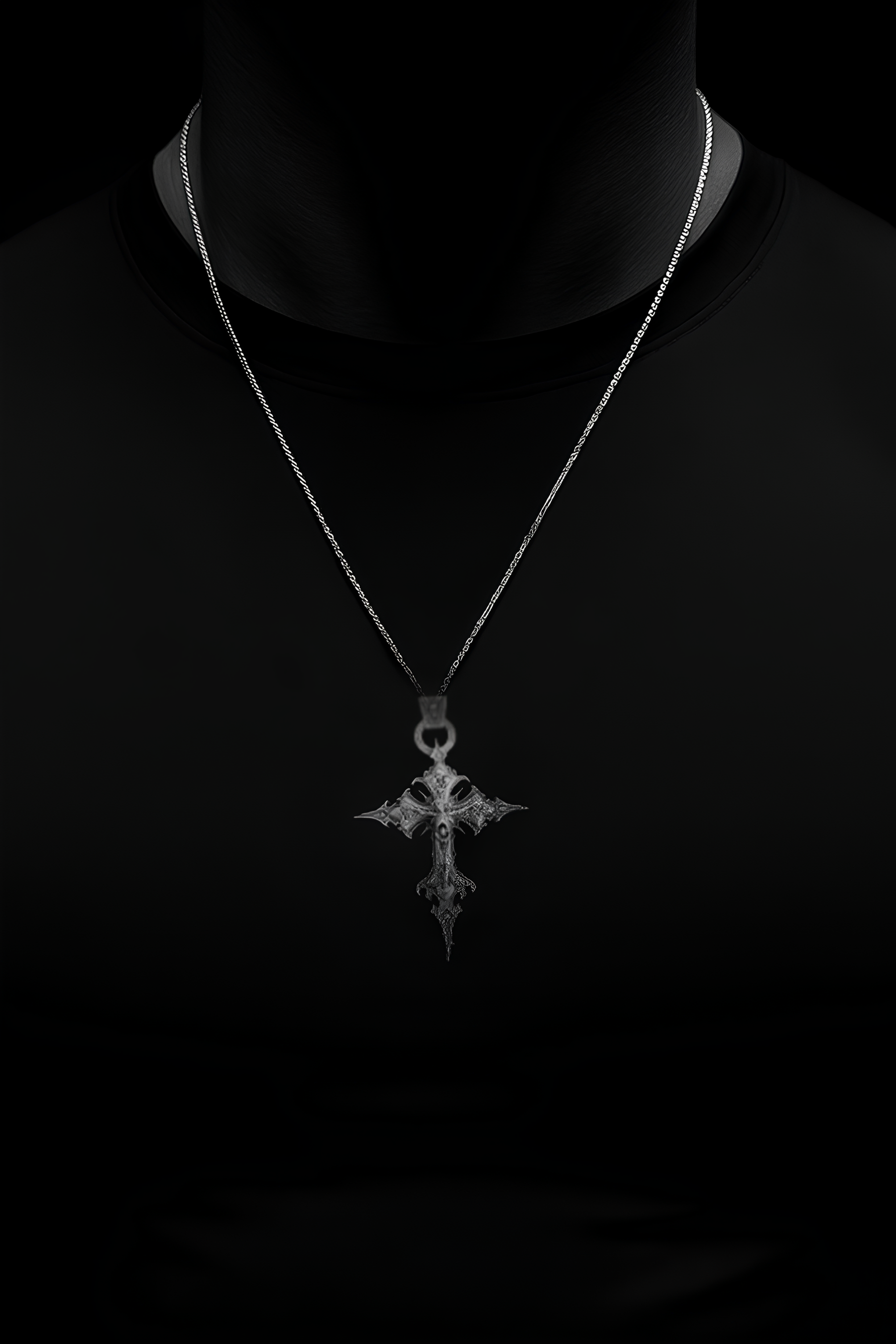 Cordão Prata King Skull