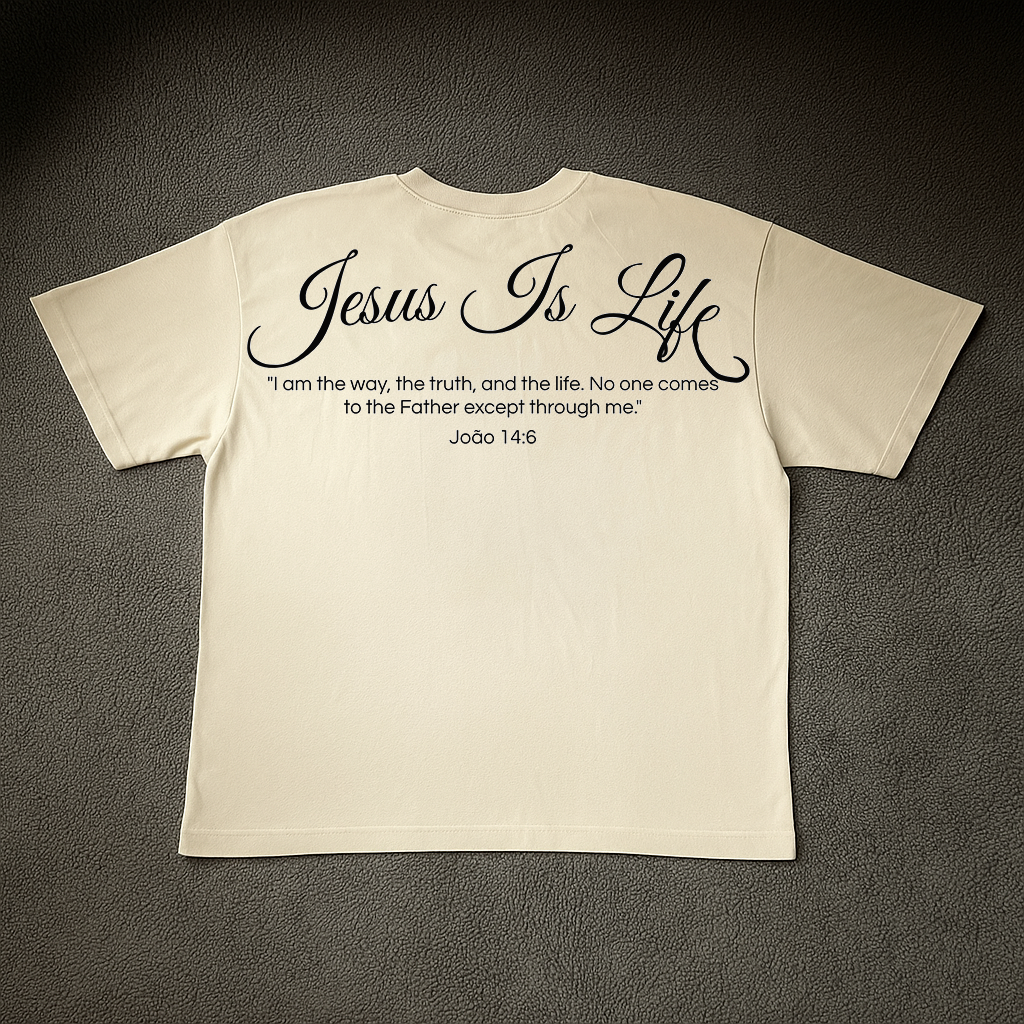 Camiseta Oversized Off White - JESUS IS LIFE