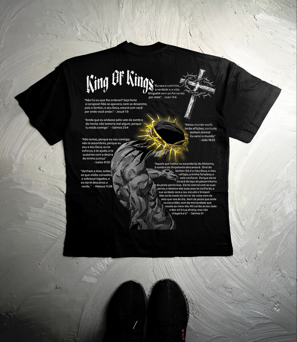 Camiseta Oversized Preta - KING OF KINGS