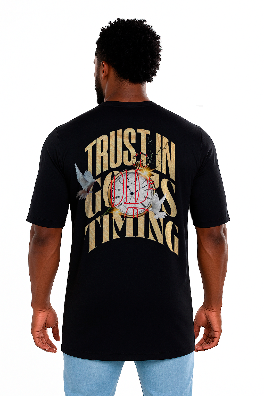 Camiseta Oversized Preta - GOD´S TIMING