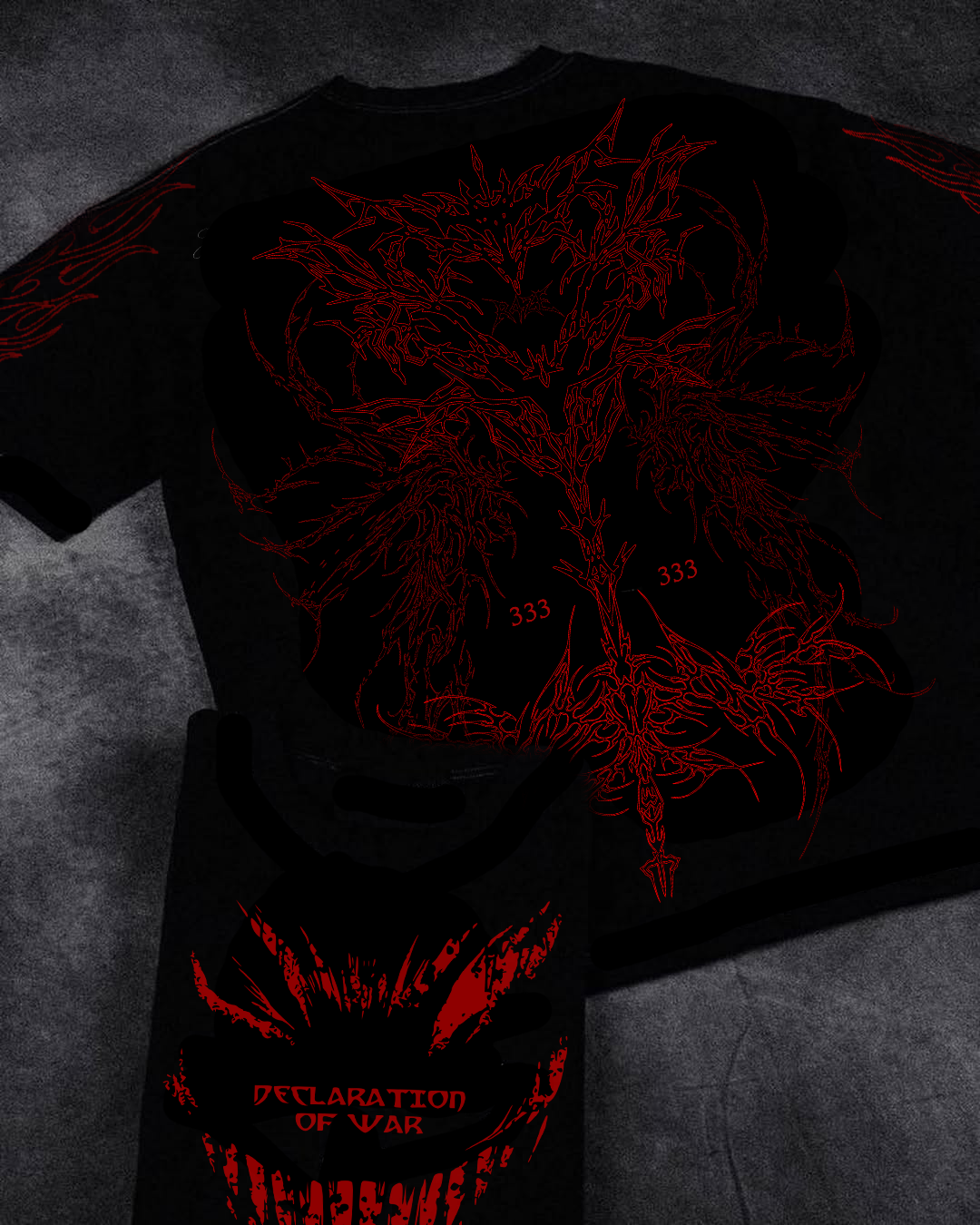 333 Ascended Oversized Black & Red