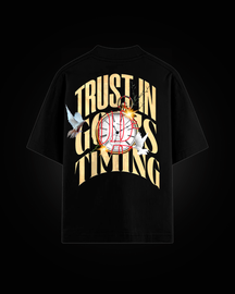 Camiseta Oversized Preta - GOD´S TIMING