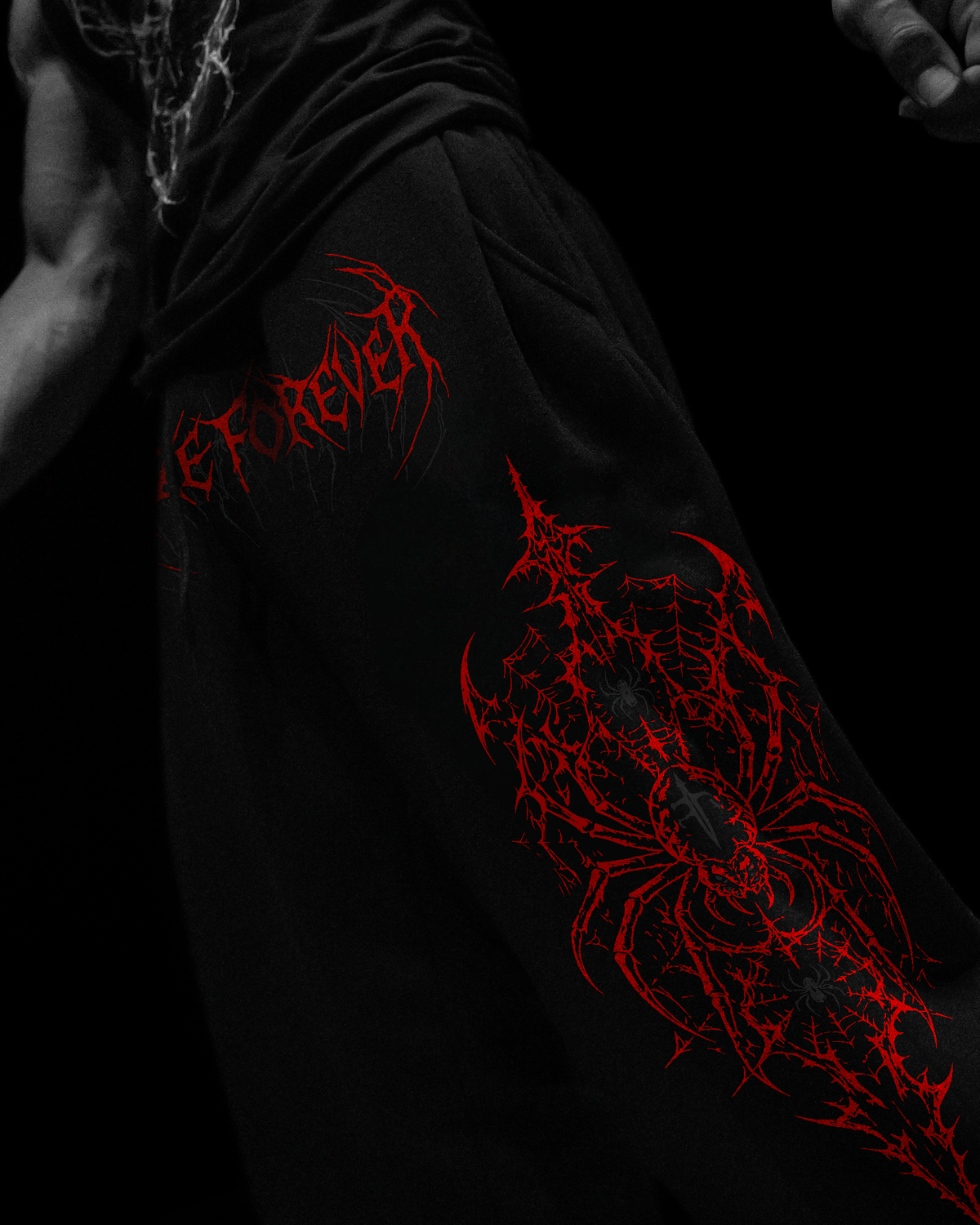 Spider Form Baggy Moletom Preto & Vermelho