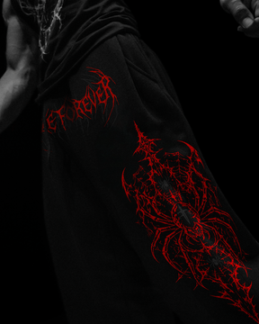 Spider Form Baggy Moletom Preto & Vermelho