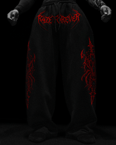 Spider Form Baggy Moletom Preto & Vermelho