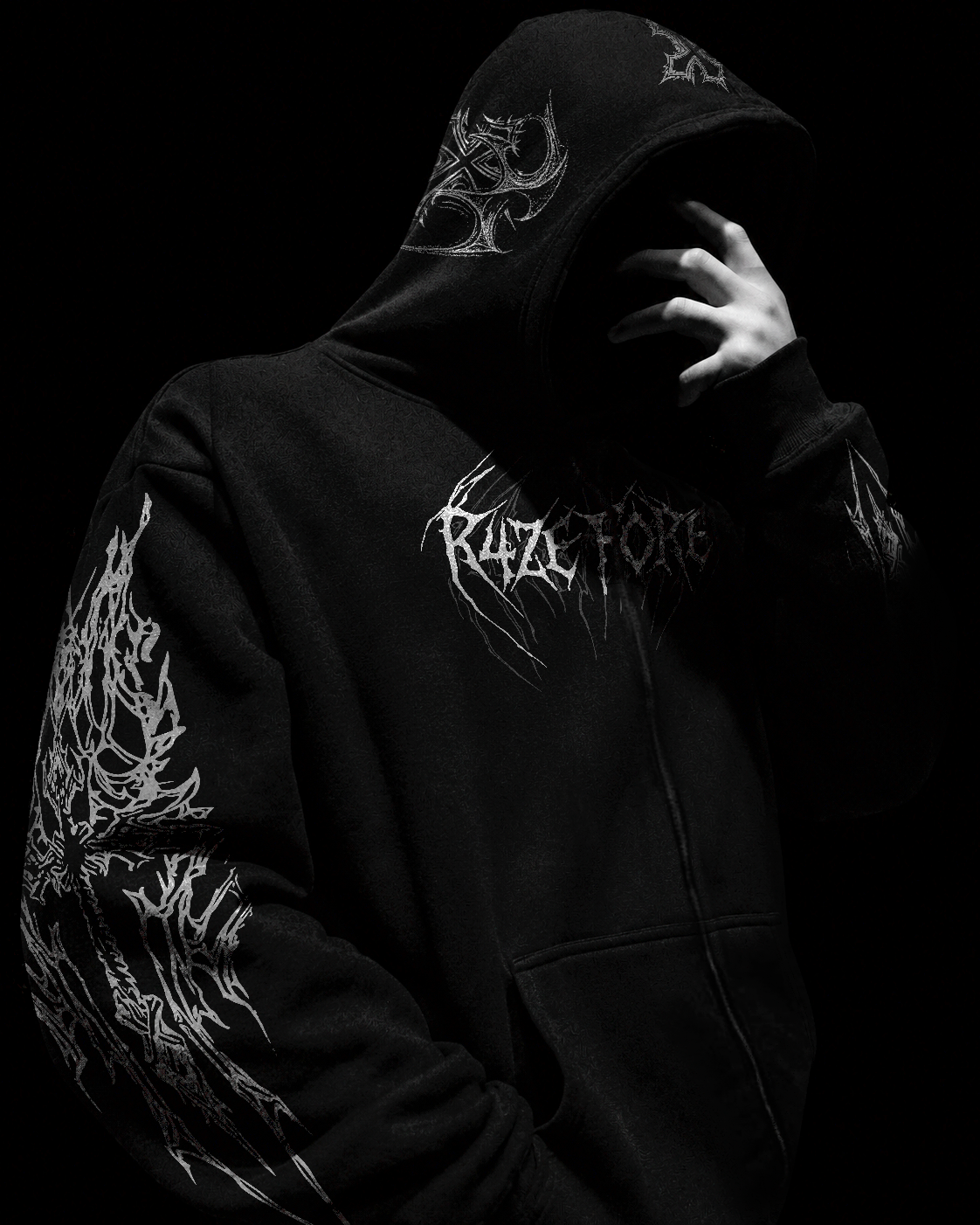 Celestial Moletom Zip-Up Preto & Branco