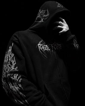 Celestial Moletom Zip-Up Preto & Branco