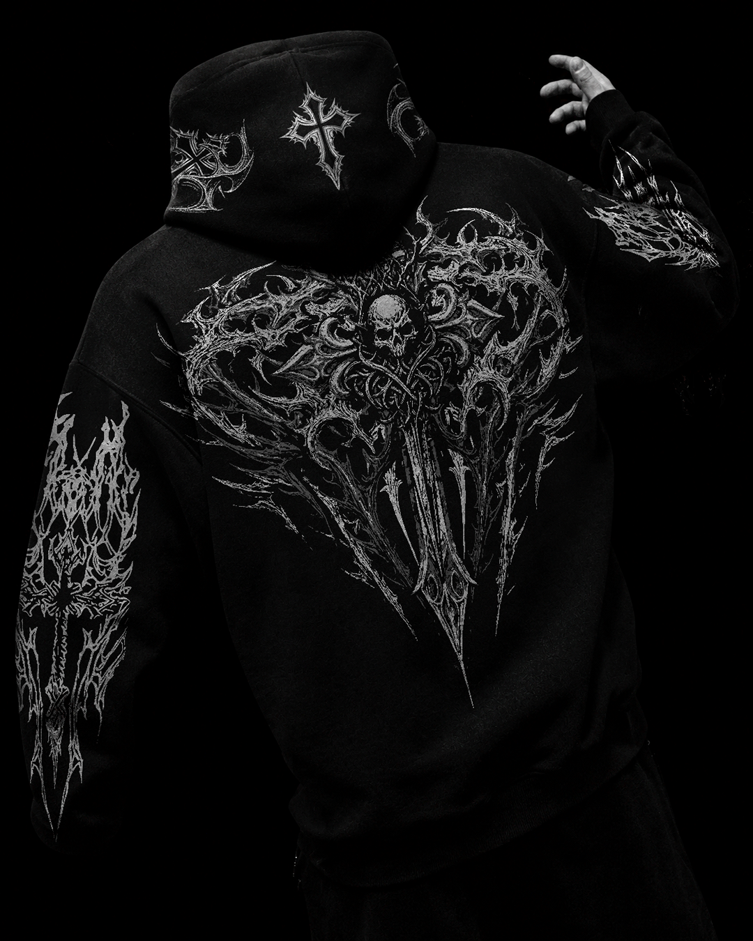 Celestial Moletom Zip-Up Preto & Branco