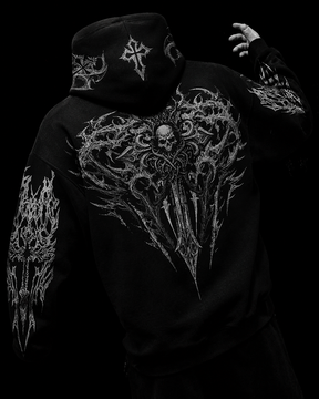 Celestial Moletom Zip-Up Preto & Branco