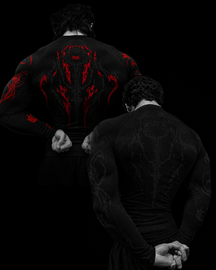 DarkWrise Combo Compressão Longa Preto & Vermelho