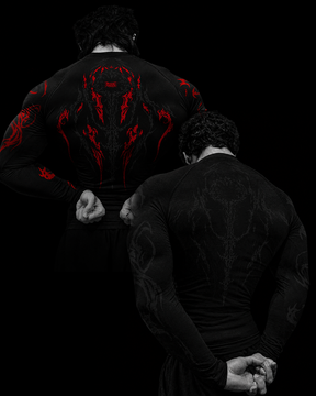 DarkWrise Combo Compressão Longa Preto & Vermelho