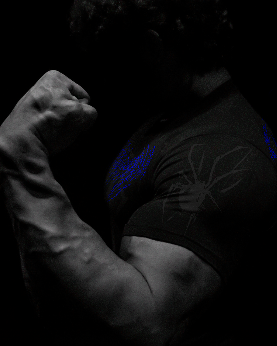 Arachnid Tee Compressão Preto & Azul