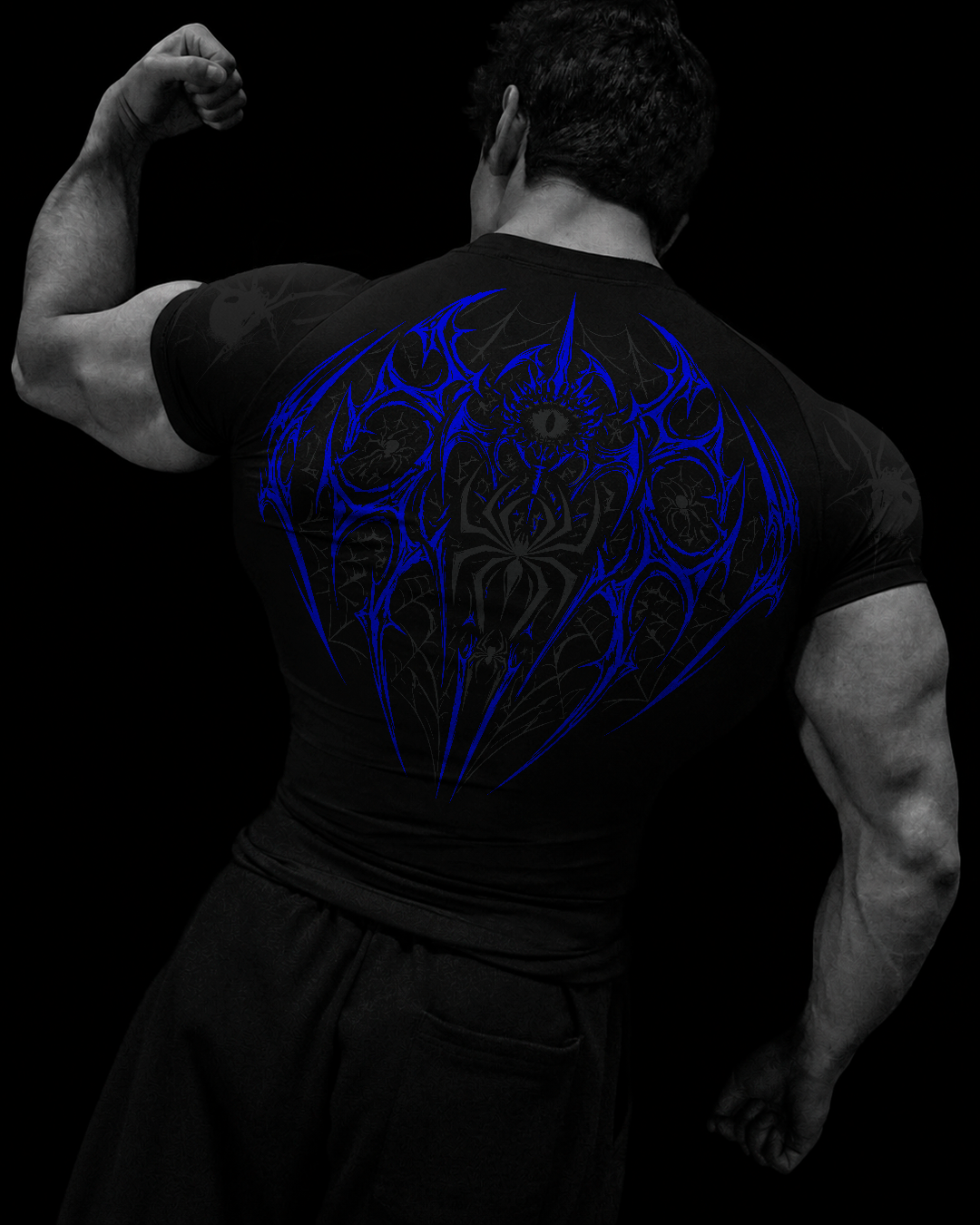 Arachnid Tee Compressão Preto & Azul