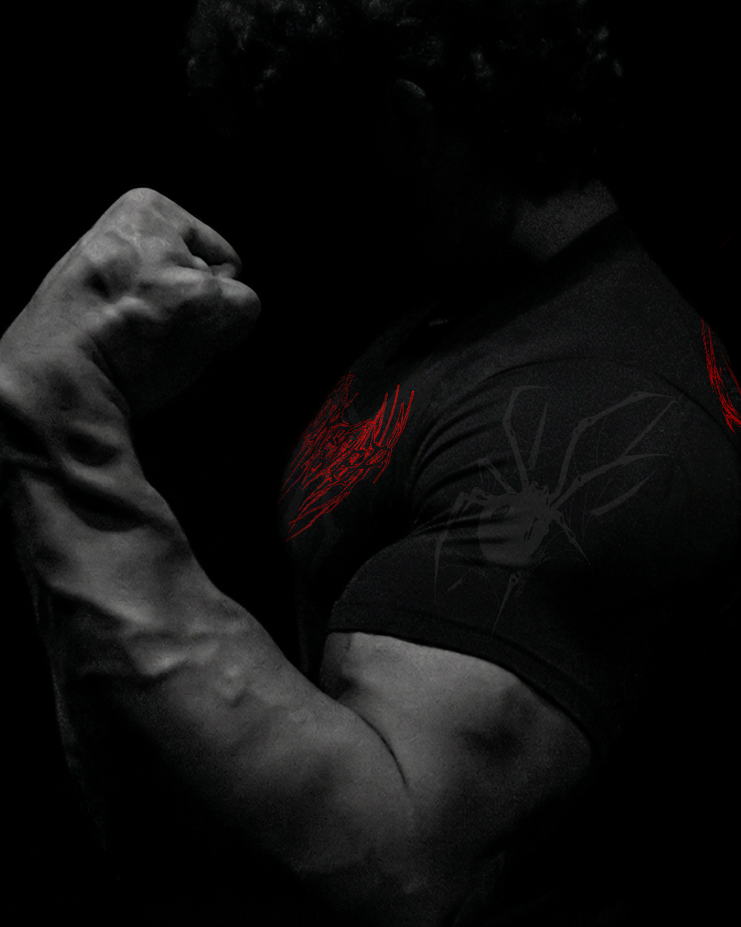 Arachnid Tee Compressão Preto & Vermelho