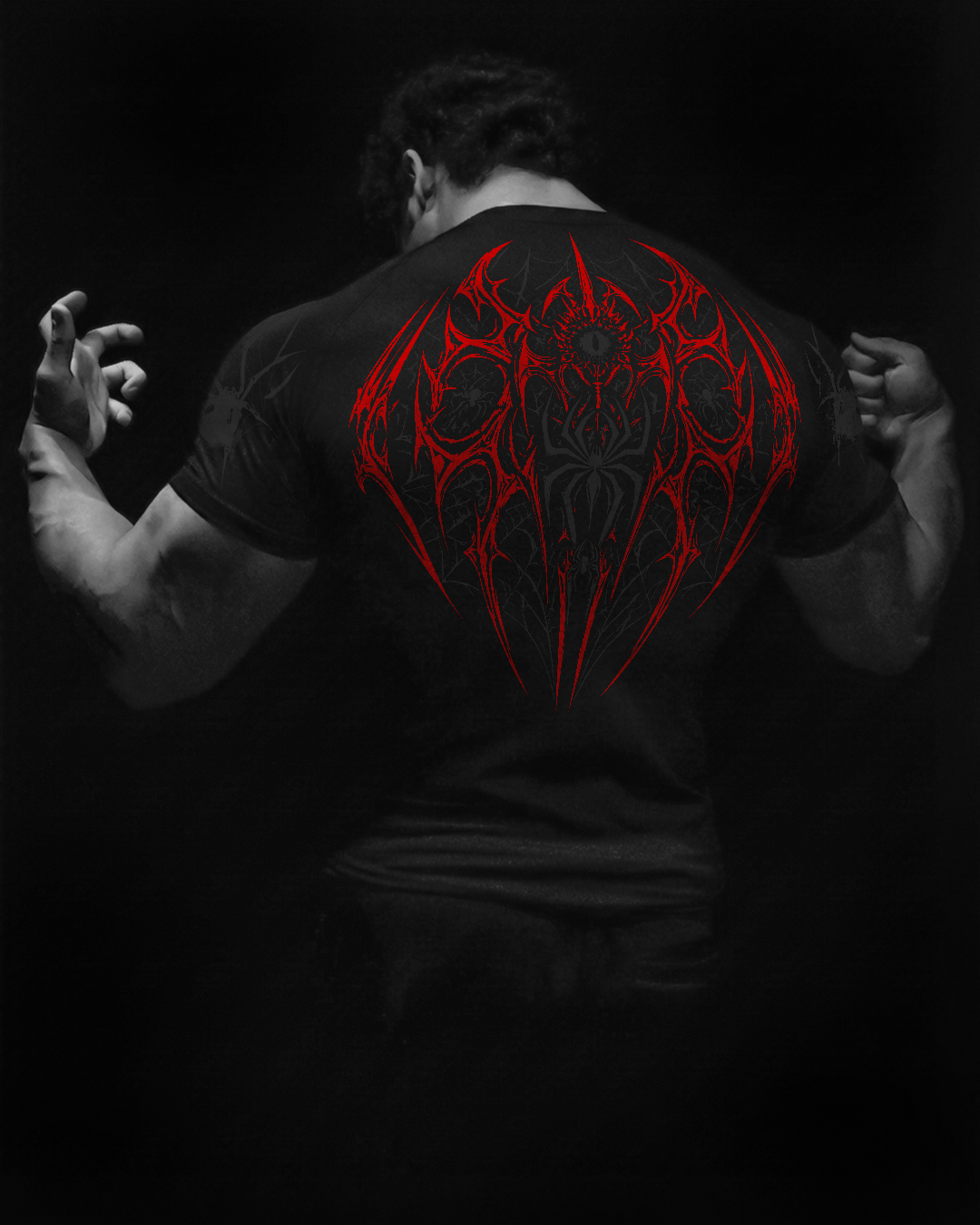 Arachnid Tee Compressão Preto & Vermelho