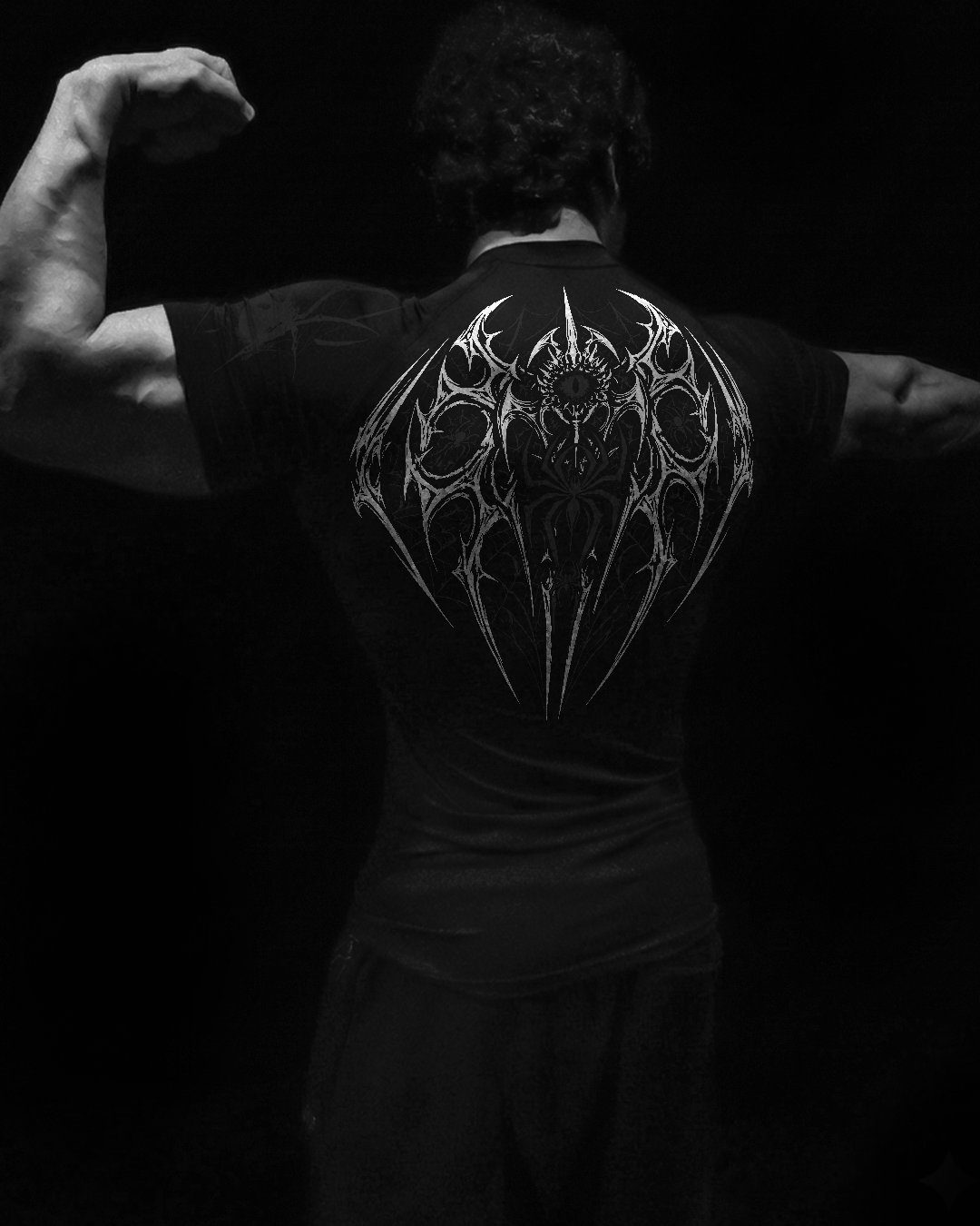 Arachnid Tee Compressão Preto & Branco