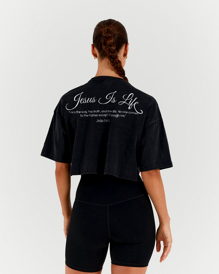 Cropped Preto - Jesus Is King