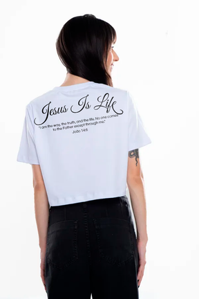 Cropped Branco - Jesus Is Life