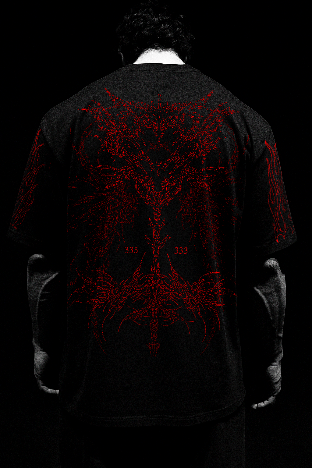 333 Ascended Oversized Black & Red