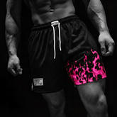 Flame Short Masculino Preto & Rosa