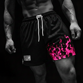 Flame Short Masculino Preto & Rosa