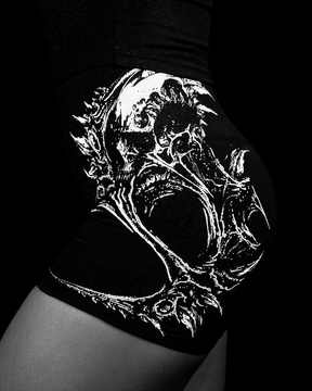 Skullface Short Feminino Preto & Branco
