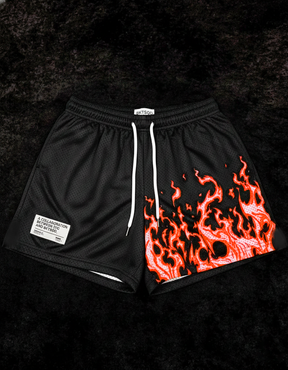Flame Short Masculino Preto & Laranja