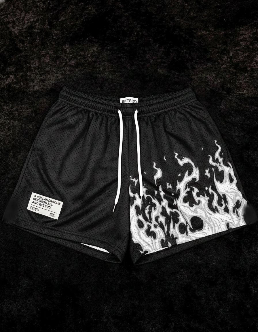 Flame Short Masculino Preto & Branco