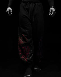 Darkshadow Calça de Moletom Preto & Vermelho