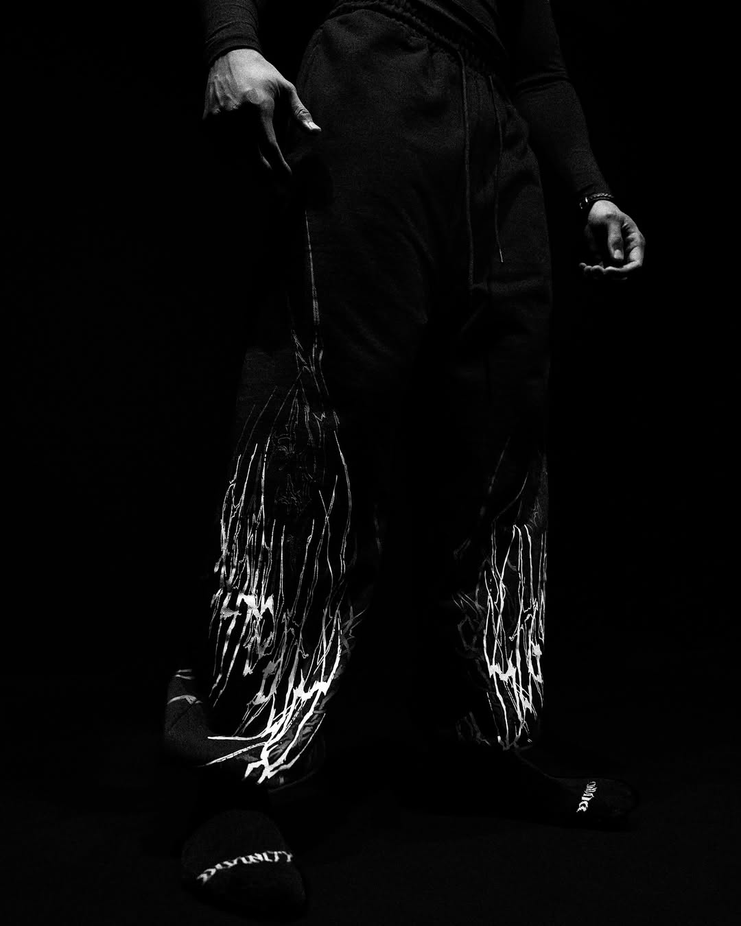 Darkshadow Calça de Moletom Preto & Branco