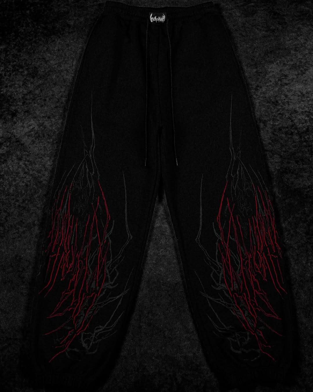 Darkshadow Calça de Moletom Preto & Vermelho